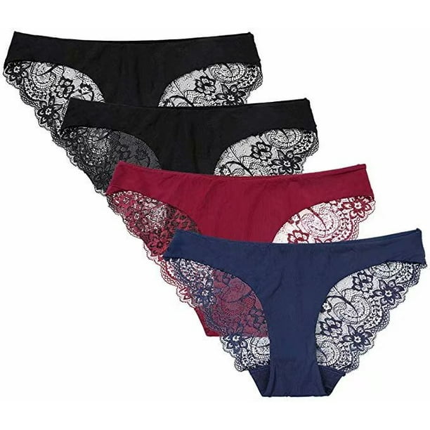 Custom Pattern Lace Lingerie Underwear Lace Panties Bikini Pack of 2 for Women 